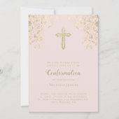 Invitation Élégant Blush Gold Bible Verse Confirmation (Devant)