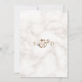 Invitation Elégant Blush Gold Flowers Monogram Mariage (Dos)