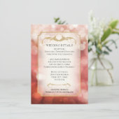 Invitation Elégant Blush Gold Parties scintillant Bokeh Spark (Debout devant)