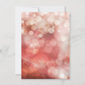 Invitation Elégant Blush Gold Parties scintillant Bokeh Spark (Dos)