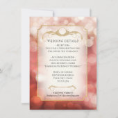 Invitation Elégant Blush Gold Parties scintillant Bokeh Spark (Devant)