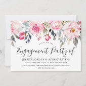Invitation Elégant Blush & Green Party Floral (Devant)