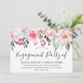 Invitation Elégant Blush & Green Party Floral (Debout devant)