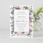 Invitation Elegant Blush & Lavender Floral Gold Wedding (Debout devant)