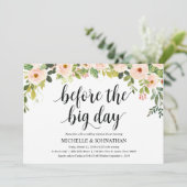 Invitation Élégant Blush Mariage Dîner de répétition Invitati (Debout devant)