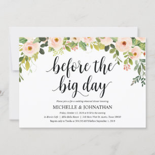 Invitation Élégant Blush Mariage Dîner de répétition Invitati