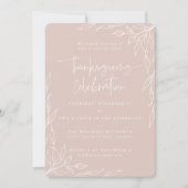Invitation Elégant Blush Moderne Feuille Motif Thanksgiving (Devant)