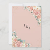 Invitation Élégant Blush Peach Ivory Floral Rose Mariage (Dos)