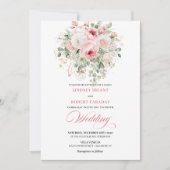 Invitation Elegant Blush Peony Gold Botanical Wedding Invite (Devant)