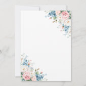 Invitation Elegant Blush Pink & Blue Floral Wedding (Dos)