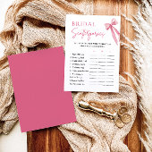 Invitation Élégant Blush Pink Bow Bridal Scattergories Jeu