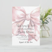 Invitation Elegant Blush Pink Bow Bridal Shower (Debout devant)