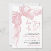 Invitation Elegant Blush Pink Bow Bridal Shower (Devant)