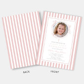Invitation Elegant Blush Pink Bow Photo Girl First Communion