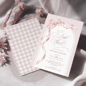 Invitation Elegant Blush Pink Bow Ribbon Bridal Shower