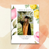 Invitation Élégant Blush Pink Floral Graduation Class 2025