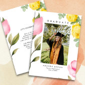 Invitation Élégant Blush Pink Floral Graduation Class 2025