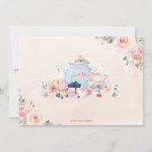 Invitation Elégant Blush Pink Floral Tea Party Baby shower da (Dos)