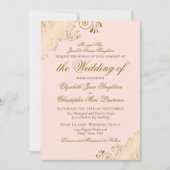 Invitation Elegant Blush Pink & Gold Classic Formal Wedding (Devant)