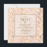 Invitation Élégant Blush Pink Gold Sweet 16<br><div class="desc">Elégant et chic avec un look vintage,  rose rousse et doré glitterie Sweet 16 anniversaire invitation fête.</div>