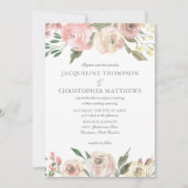 Invitation Elégant Blush Pink Ivory Jardin Floral Mariage (Devant)