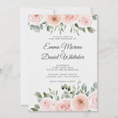 Invitation Elegant Blush Pink Rose and Sage Green Wedding (Devant)