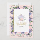 Invitation Elegant Blush & Purple Floral Tea Party Birthday (Dos)