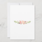 Invitation Élégant Blush Red Flowers Gold Girl Baptism (Dos)