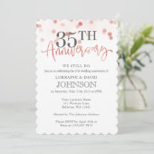 Invitation Elegant Blush Rose 35e Anniversaire de Mariage (Debout devant)