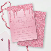 Invitation Elégant Blush rose Éperche Parties scintillant Dri