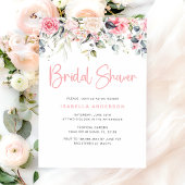 Invitation Elégant Blush Rose Floral Douche nuptiale Invitati