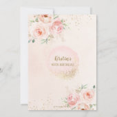 Invitation Élégant Blush Rose Floral Gold 60 et Fabulous (Dos)
