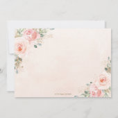 Invitation Élégant Blush Rose Floral Gold Christening Photo (Dos)
