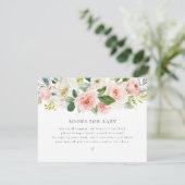 Invitation Elégant Blush Rose Floral Livres pour Baby Card (Debout devant)