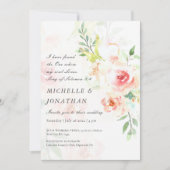 Invitation Élégant Blush rose Floral Mariage chrétien (Devant)