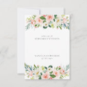 Invitation Élégant Blush Rose Floral Party Buffet Étiquette a (Devant)