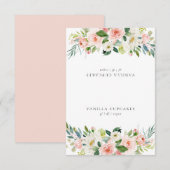 Invitation Élégant Blush Rose Floral Party Buffet Étiquette a (Devant / Derrière)