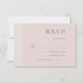 Invitation Élégant Blush rose Gris Gris Gris Gris Mariage RSV (Devant)
