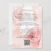Invitation Élégant Blush Rose Rose Budget Qr code Mariage (Dos)