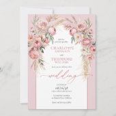 Invitation Elegant Blush Roses Boho Romantic Floral Wedding (Devant)