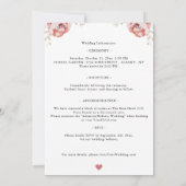 Invitation Élégant Blush Roses d'ivoire rouge tout en un Mari (Dos)
