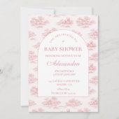 Invitation Elegant Blush Toile Baby Shower (Devant)