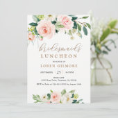 Invitation Elégant Blush Watercolor Bridesservantes' Luncheon (Debout devant)