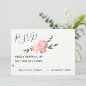 Invitation Élégant bohème roses aquarelle mariage RSVP (Debout devant)