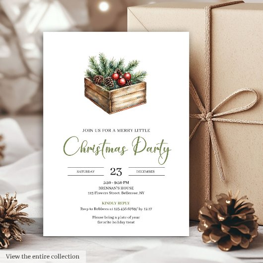 Invitation Elegant Bohemian Earthy Botanical Christmas Invite