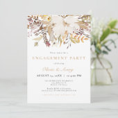 Invitation Élégant Bohemian Fall Floral Engagement Party (Debout devant)