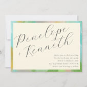 Invitation Elégant Boho Abstrait Aquarelle Pastel Mariage (Devant)