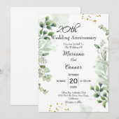 Invitation Élégant Boho Anniversaire de Mariage avec Verdure (Devant / Derrière)
