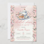 Invitation Elégant boho aquarelle douce roses rose rose rose (Devant)