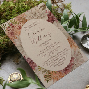 Invitation Elégant Boho Aquarelle Floral Couples Baby shower